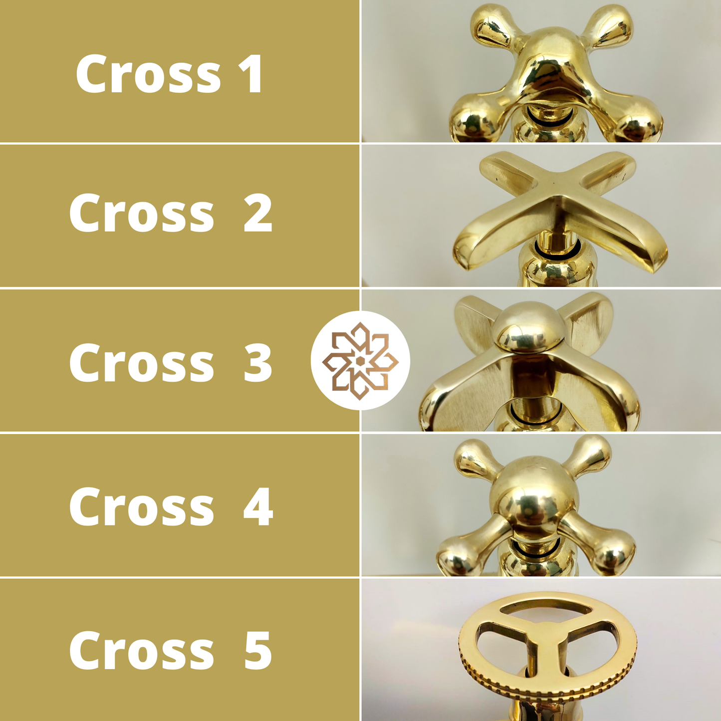 Unlacquered Brass Bridge Faucet with Sprayer and Cold Water Faucet, Brass Kitchen Faucet With Cross Handles - Ref: BF2LCB001-PK