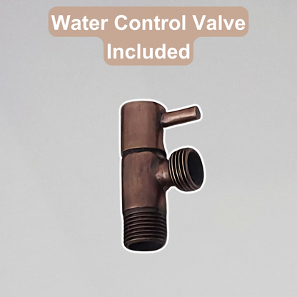 Antique Copper Finish Handheld Shower Head, Wall Mount Solid Brass Handheld Shower Head with Flexible Shower Hose and Control Valve - Ref: WMHSVAC