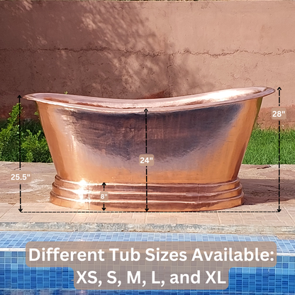 Pure Copper Bathtub, Solid Copper Freestanding Tub - Ref: BT002