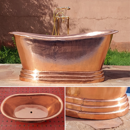 Pure Copper Bathtub, Solid Copper Freestanding Tub - Ref: BT002