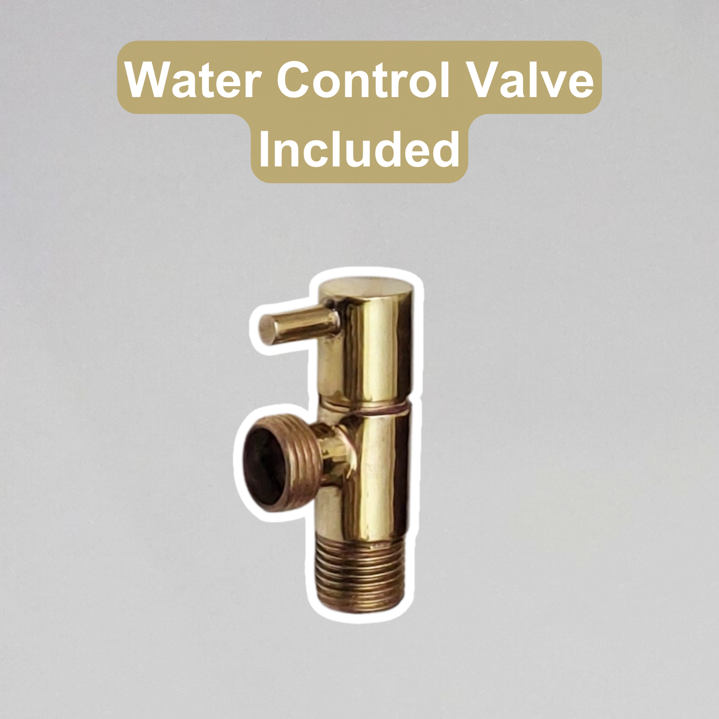 Unlacquered Brass Handheld Shower Head Set, Wall Mount Handheld Shower Head with Flexible Shower Hose and Control Valve - Ref: WMHSV