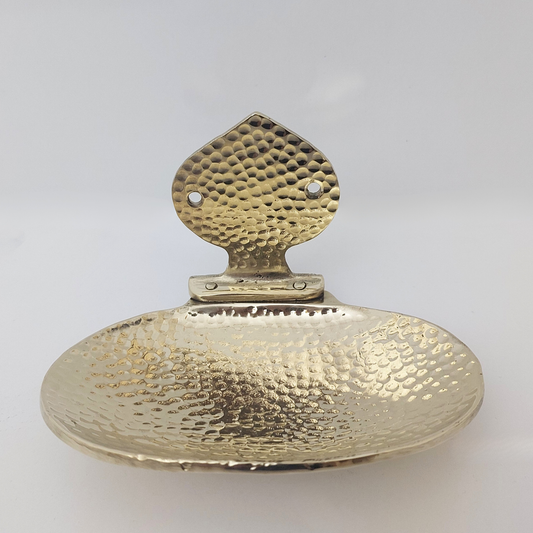 Unlacquered Brass Soap Dish, Wall-Mounted Hammered Brass Soap Dish - Ref: WMSDH1