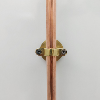 Unlacquered Brass and Copper Shower System with Round Rain Shower Head and Cross handles - Ref: SS-UBC-C-001