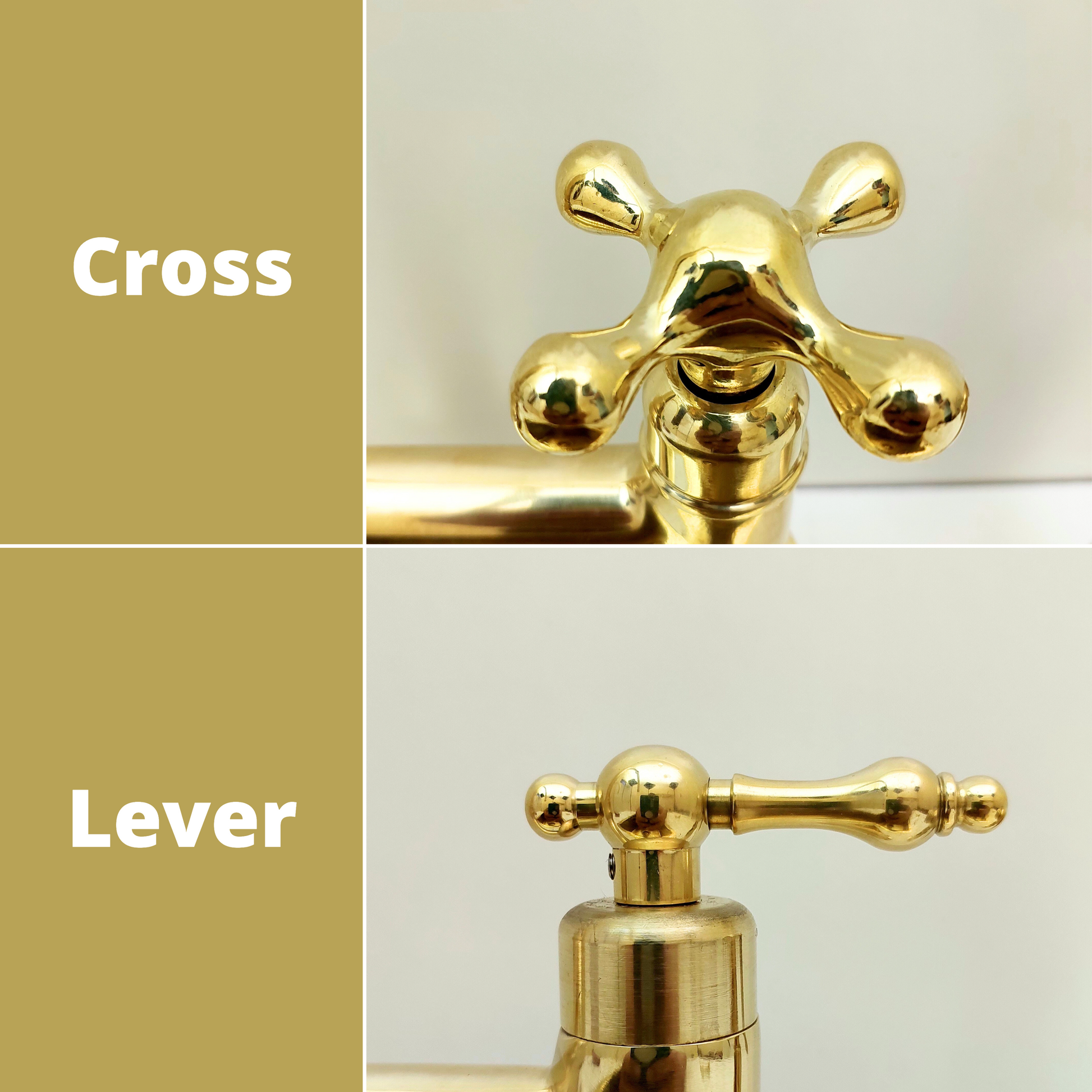 Unlacquered Brass Bridge Kitchen Faucet Handles