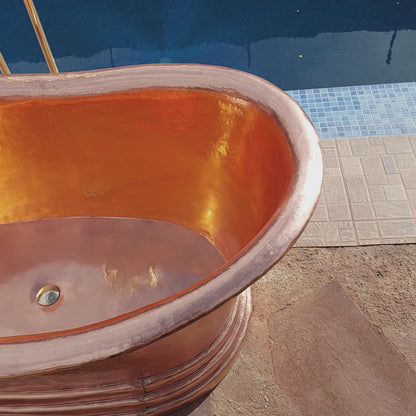 Pure Copper Bathtub, Solid Copper Freestanding Tub - Ref: BT002