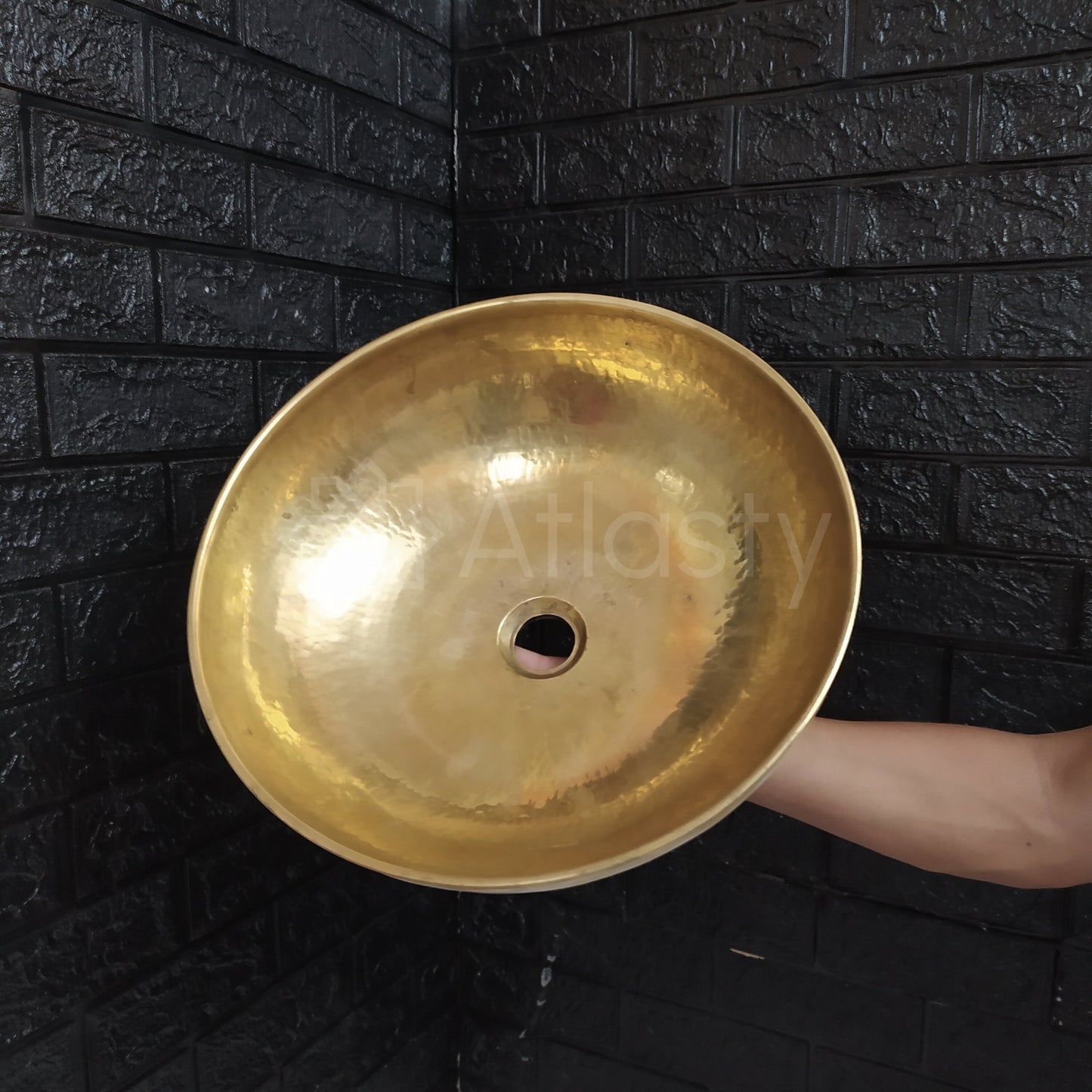 Lavabo de salle de bain en laiton et résine, motif blanc, vasque de salle de bain