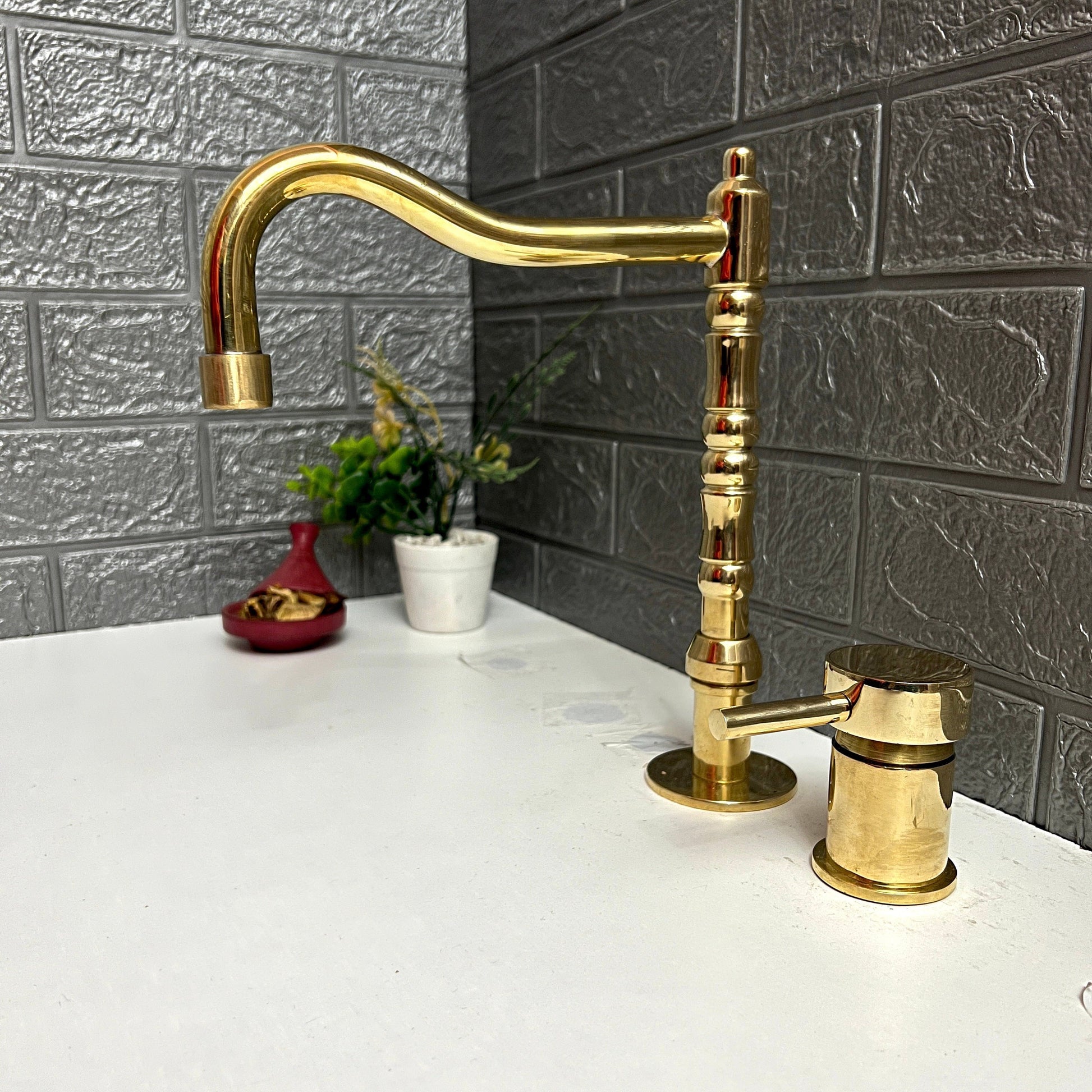 Unlacquered brass taps
